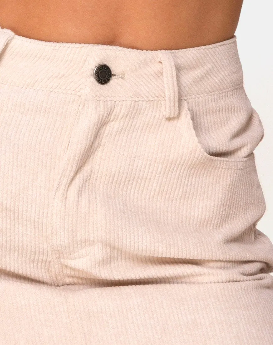 Mini Broomy Skirt in Cord Stone