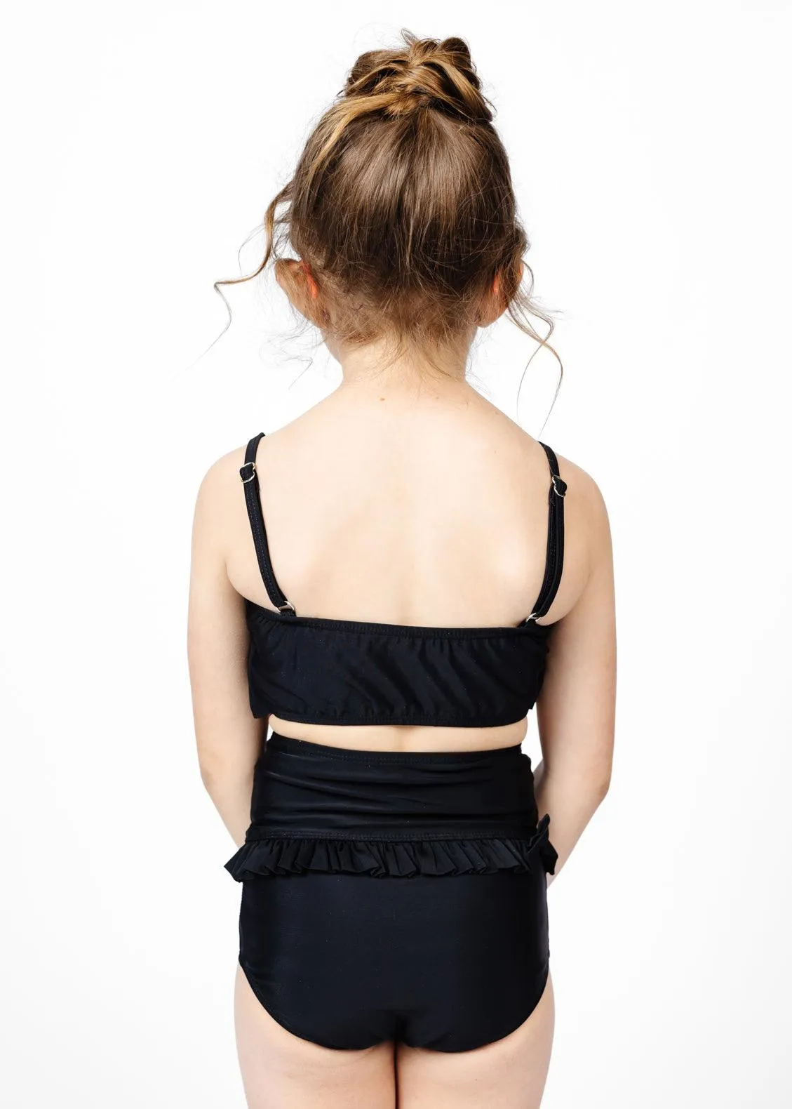 Mini Oversized Ruffle Top | Black