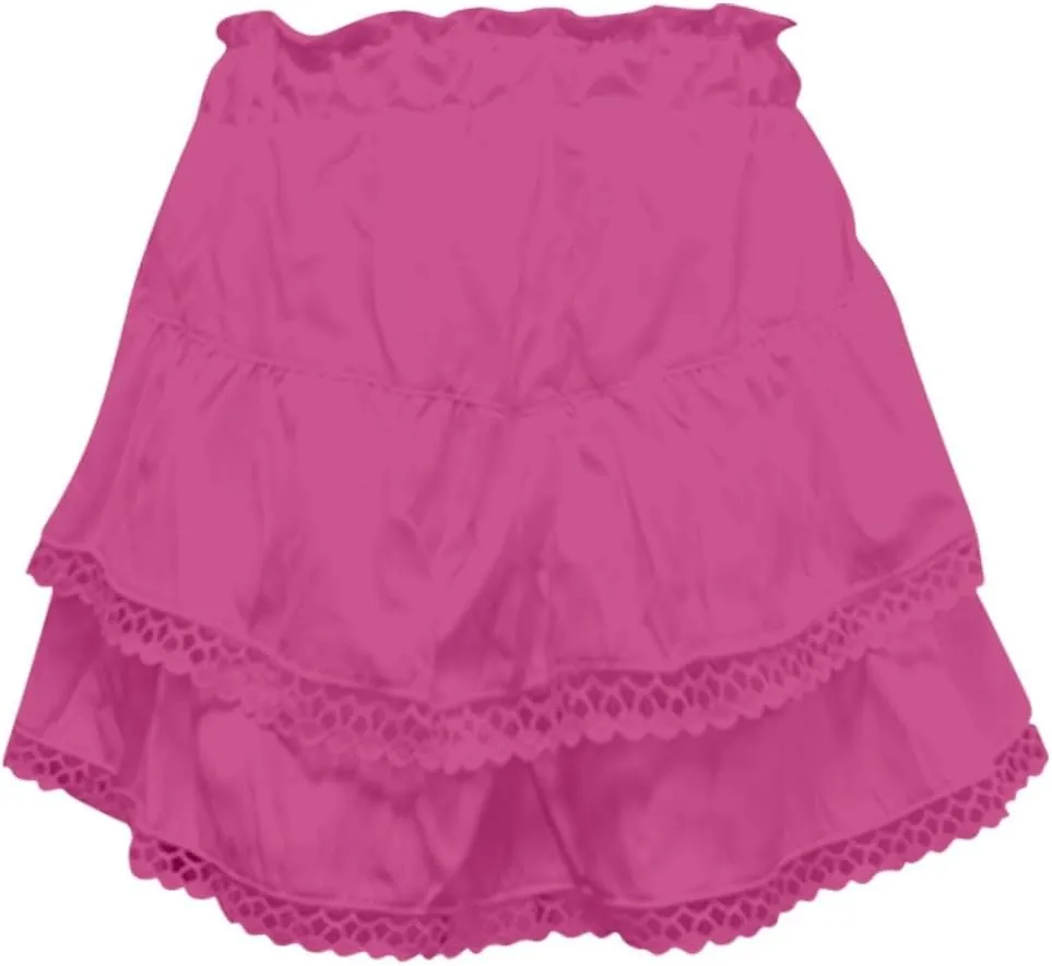 Mini Skirts for Women High Waisted Flowy Shorts for Women Casual Boho Ruffled Tiered Pleated Crochet Tennis Skorts Cute