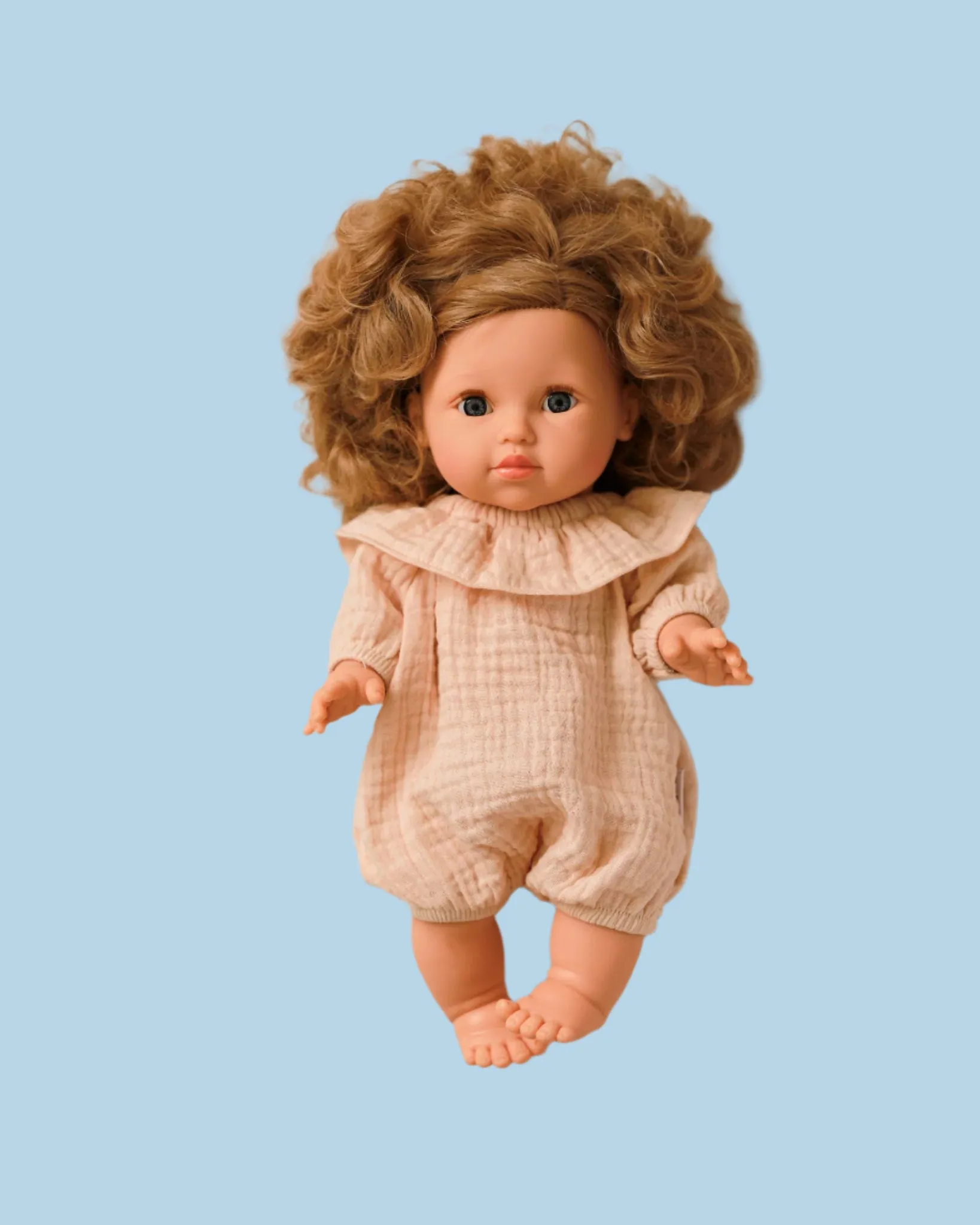 Minikane Doll Clothes | Doll Muslin Romper - Cream