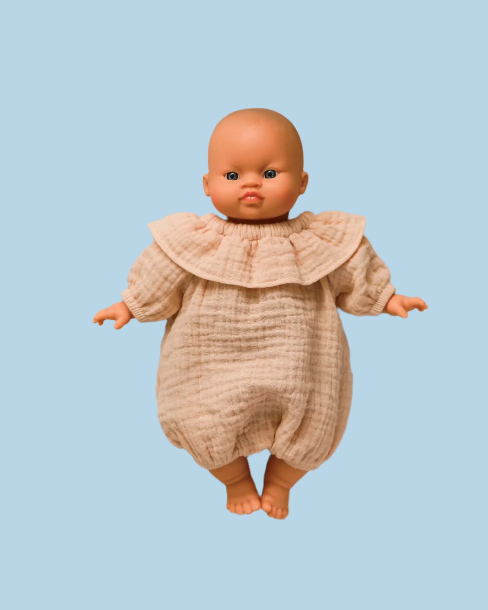 Minikane Doll Clothes | Doll Muslin Romper - Cream