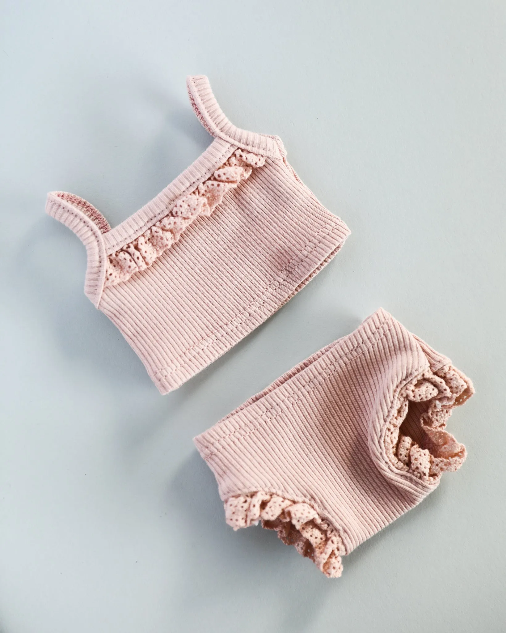 Minikane Doll Clothes | Ribbed Two-Piece Doll Outfit - Petal