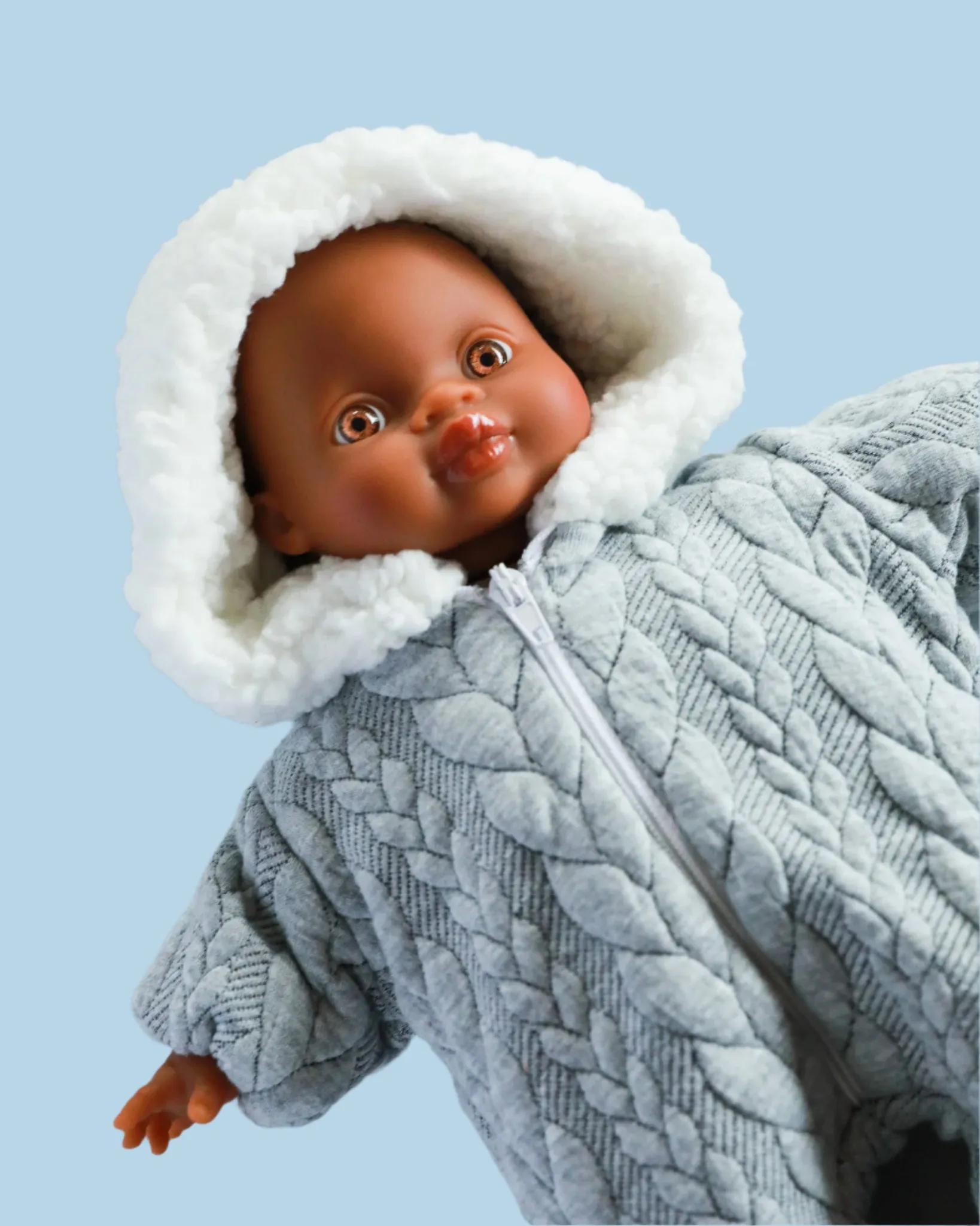 Minikane Doll Clothes | Soft Body Doll Snowsuit - Grey