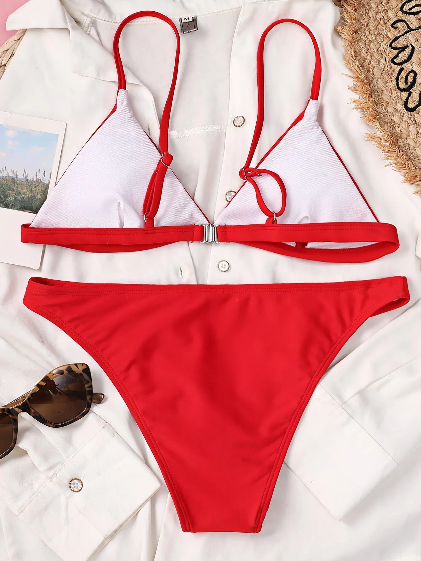 Minimal Triangle Bralette Cheeky Bikini Set