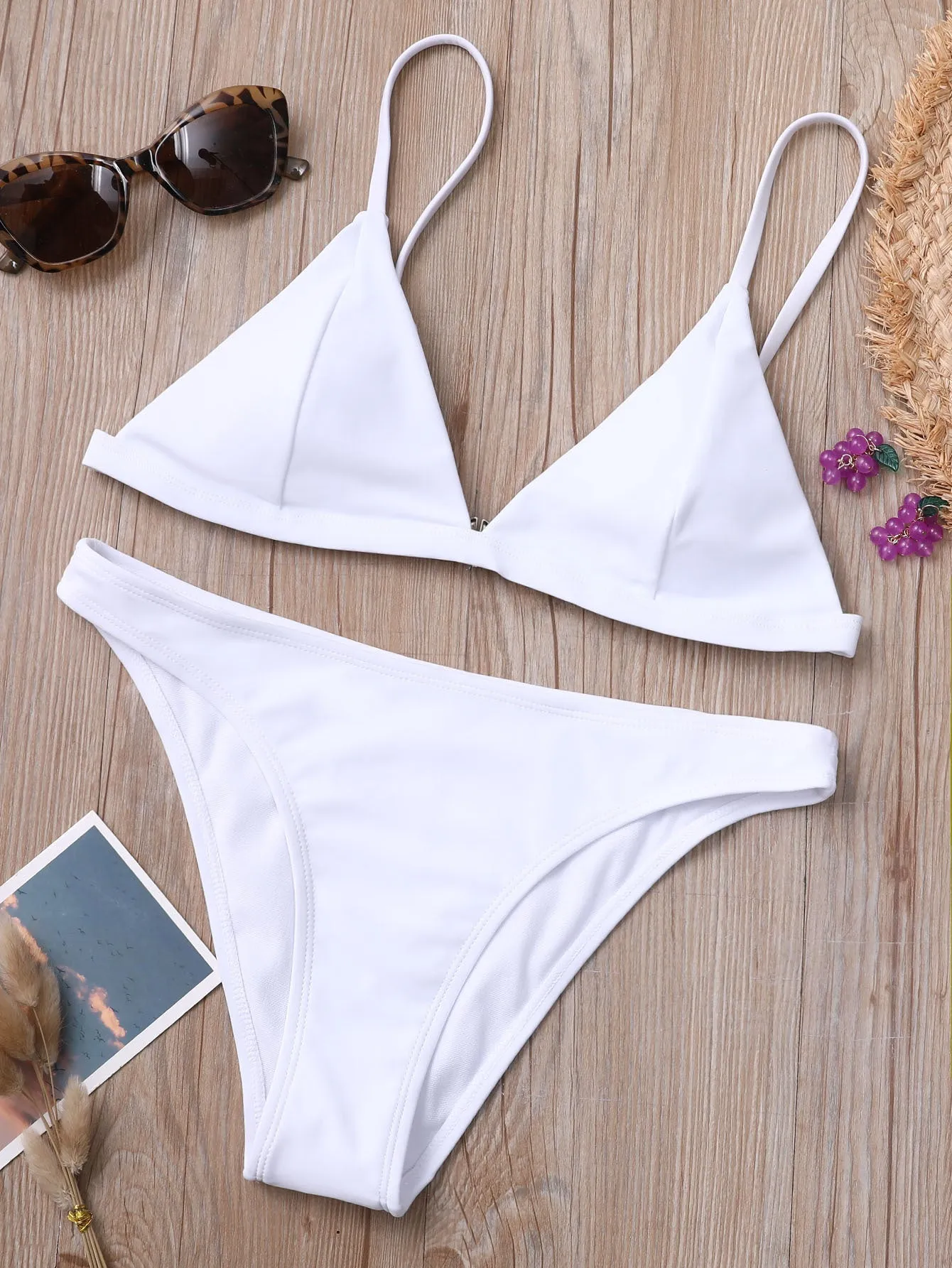 Minimal Triangle Bralette Cheeky Bikini Set