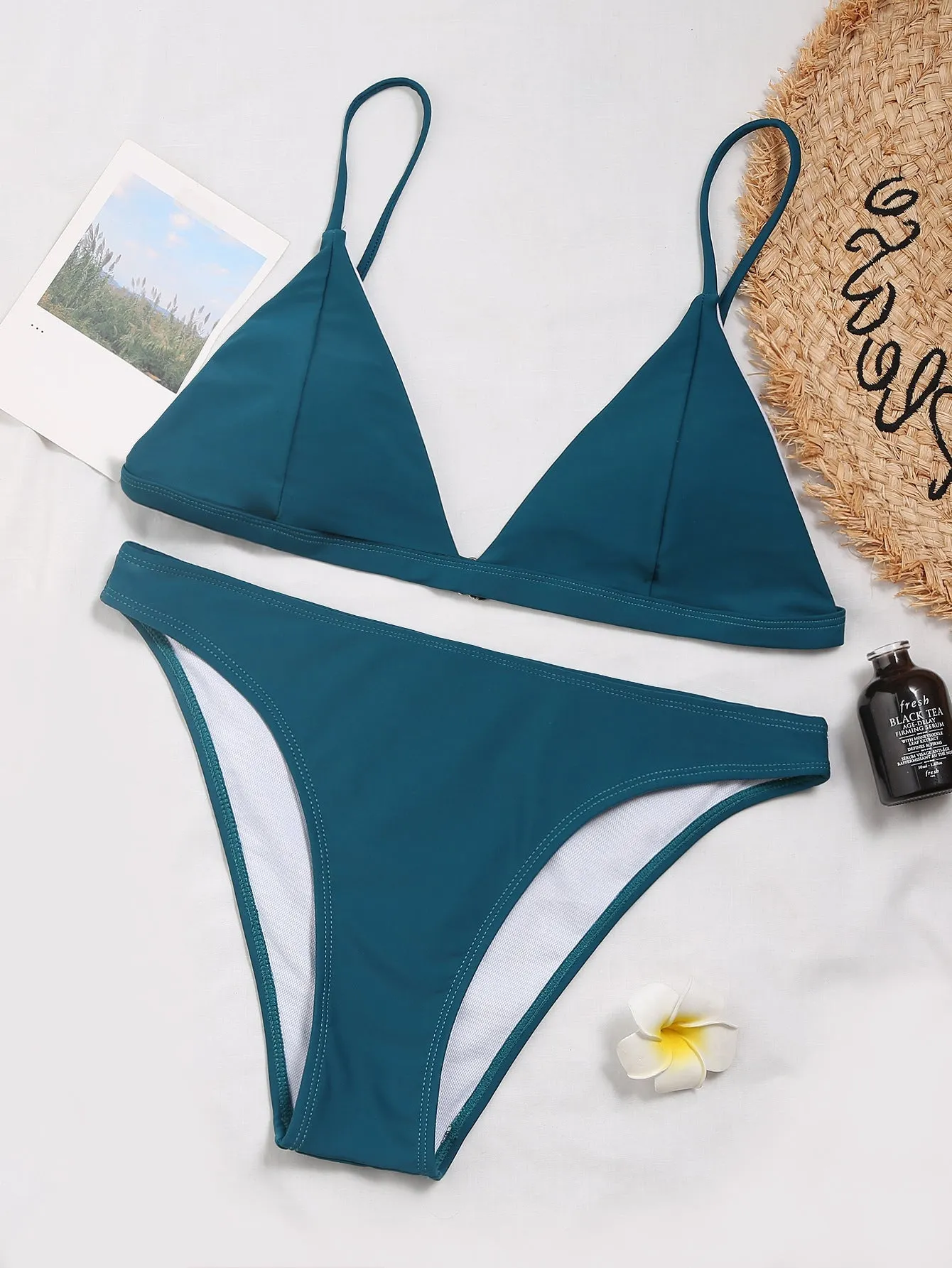 Minimal Triangle Bralette Cheeky Bikini Set
