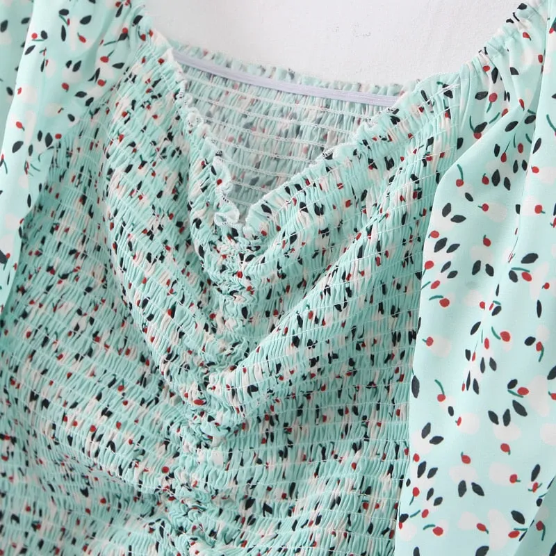 Mint Chip - Adjustable Rouched Dress