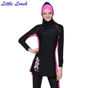 Modest Muslim Swimsuit Women Swimwear Printed Floral Summer Hajib Islamic Swimsuit Anti-UV Girl's Beachwear Burkinis 3 Pcs