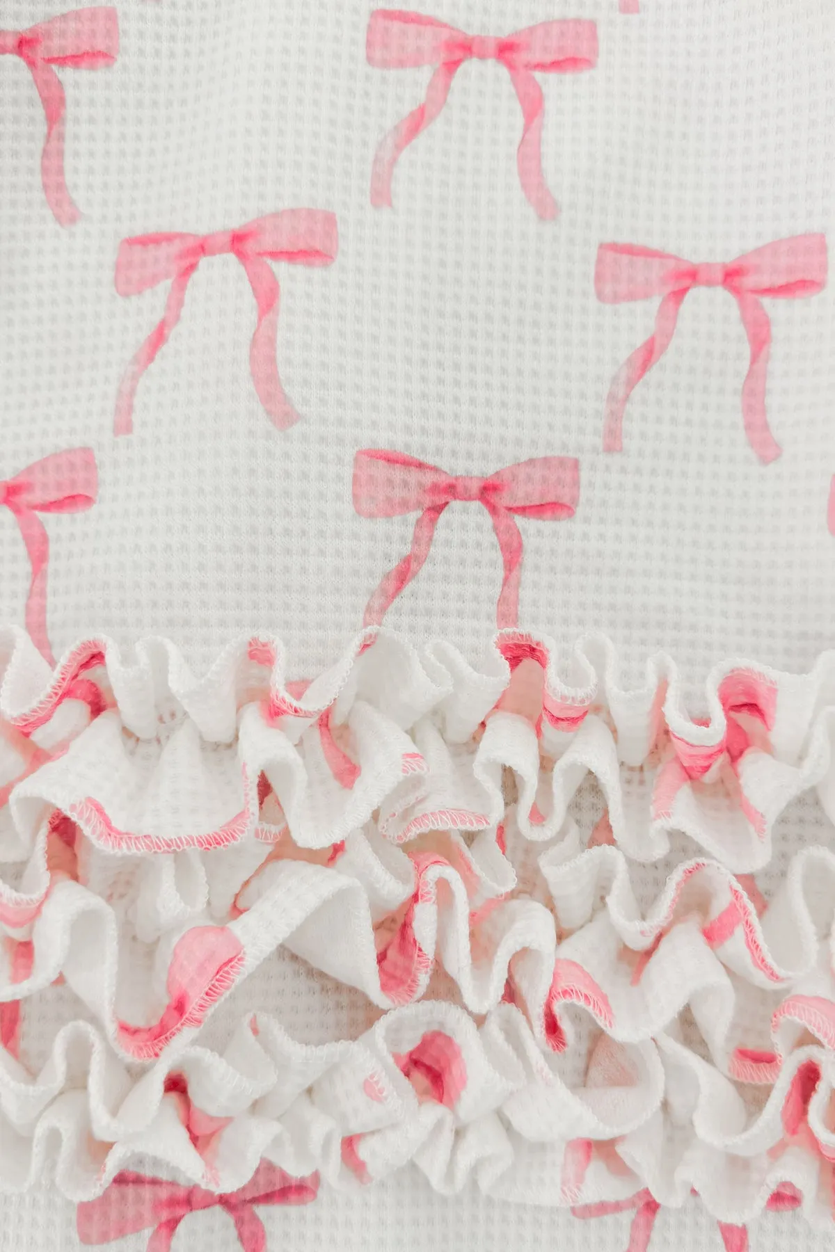 Mom & Me - Blushing Bows Waffle Knit Pajamas