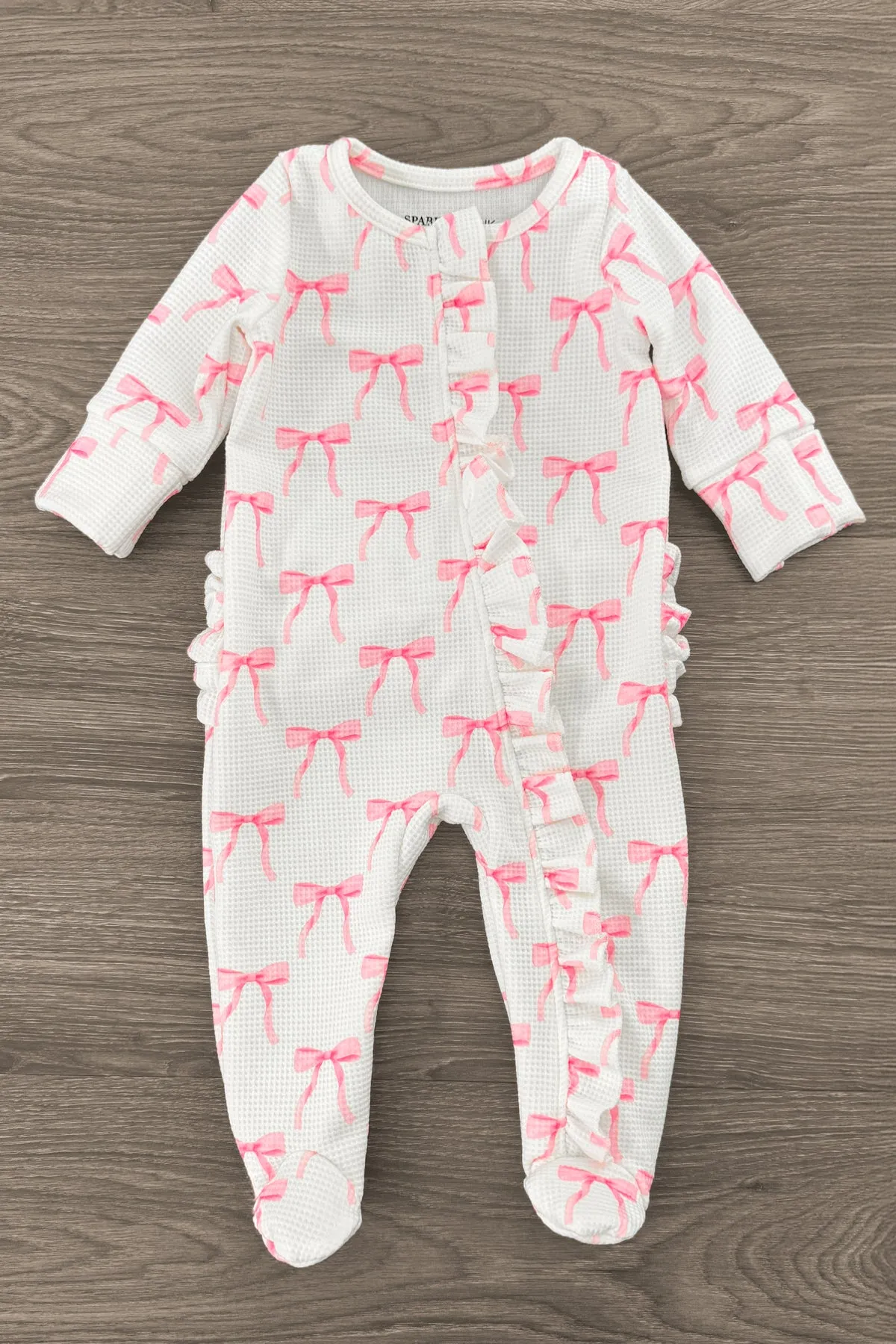 Mom & Me - Blushing Bows Waffle Knit Pajamas