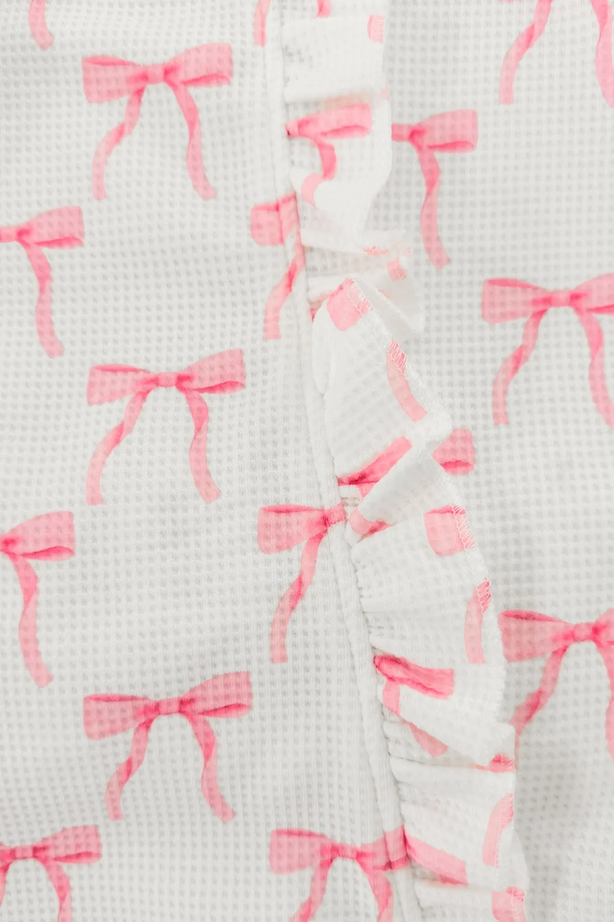 Mom & Me - Blushing Bows Waffle Knit Pajamas