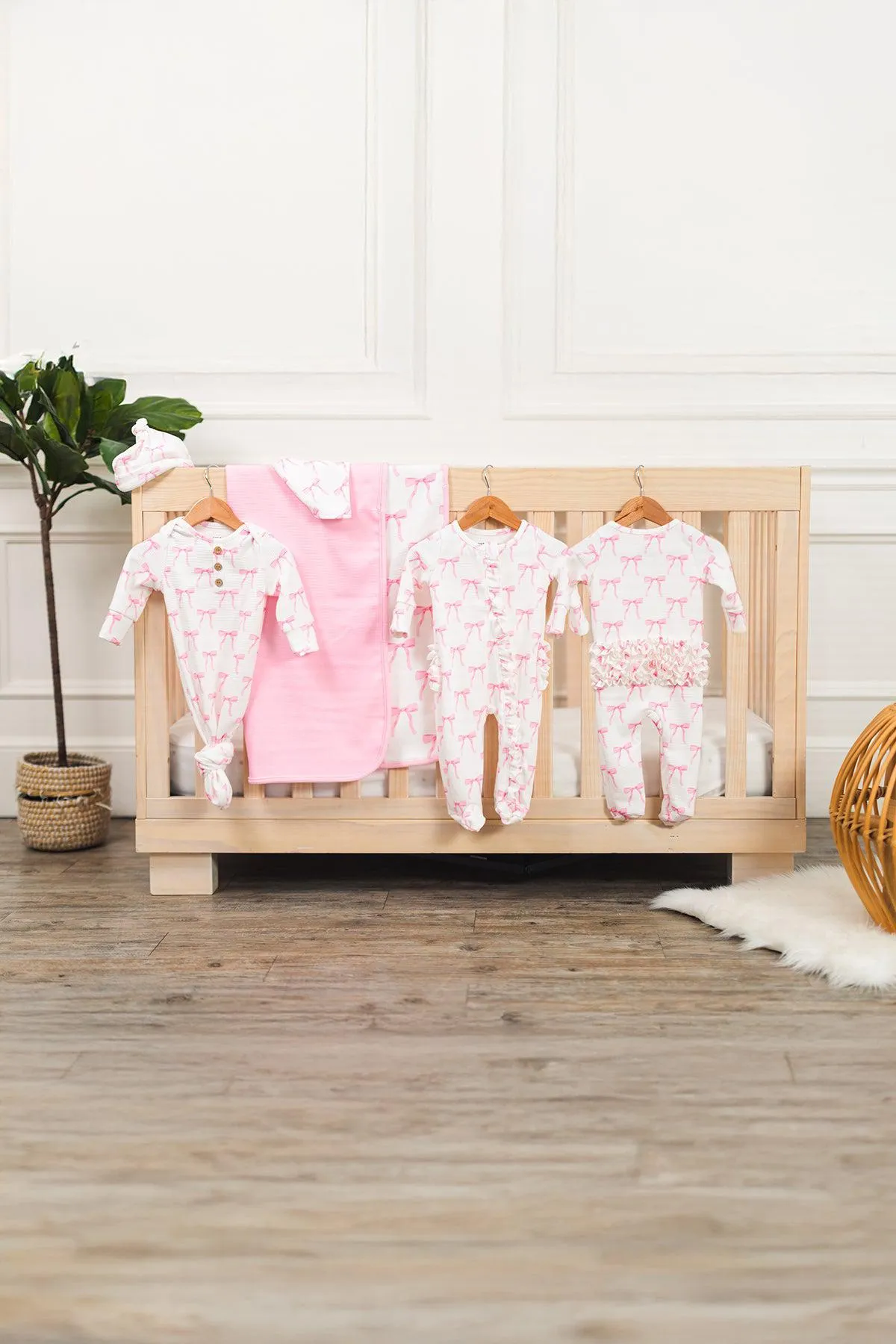 Mom & Me - Blushing Bows Waffle Knit Pajamas