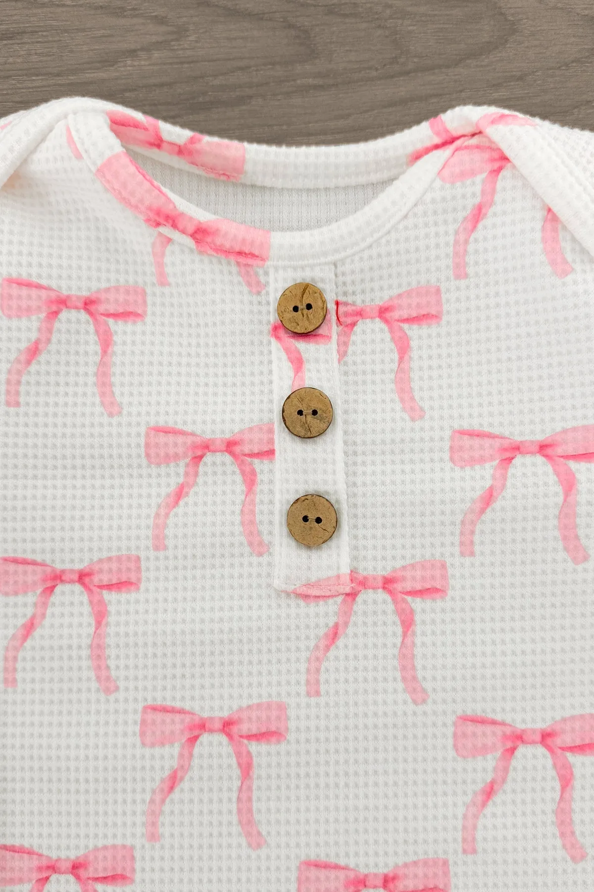 Mom & Me - Blushing Bows Waffle Knit Pajamas