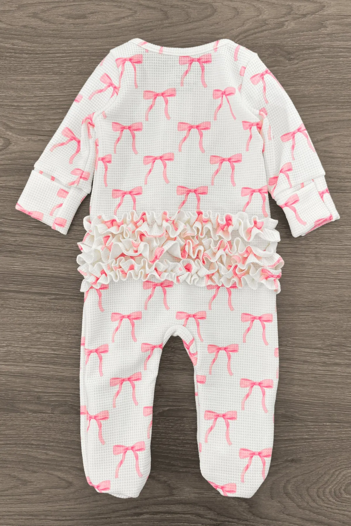 Mom & Me - Blushing Bows Waffle Knit Pajamas