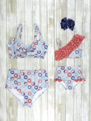 Mom & Me Stars & Stripes Donut Swimsuit