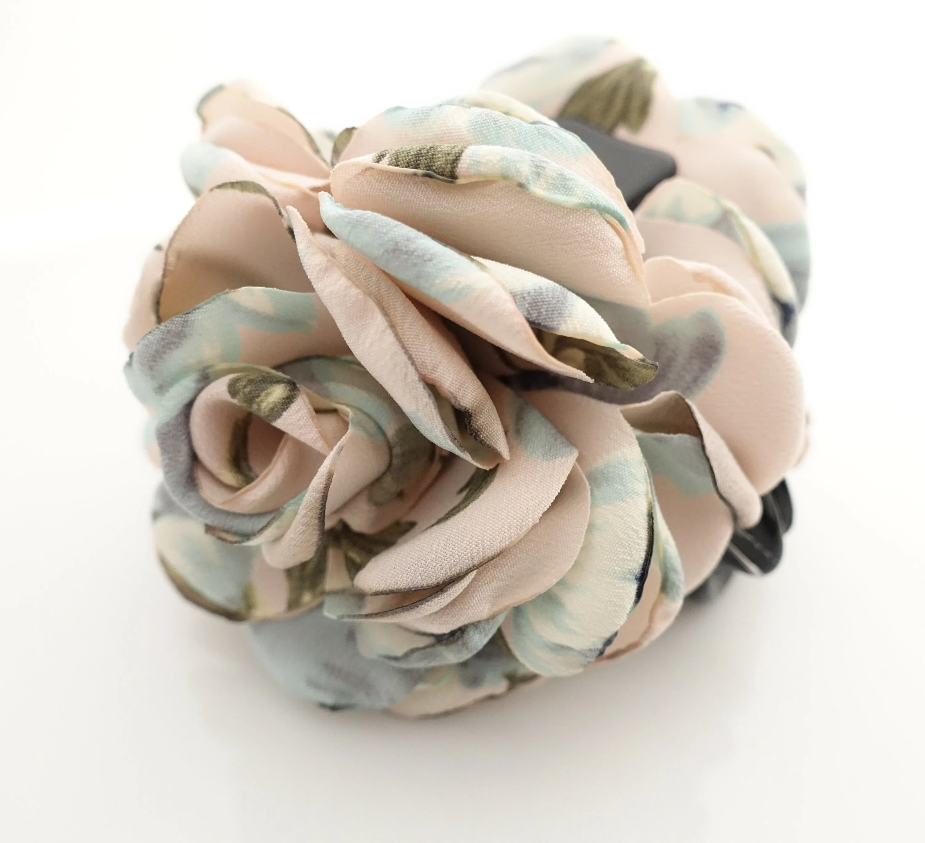 multi color tone flower hair claw leaf print petal flower hair jaw claw for women