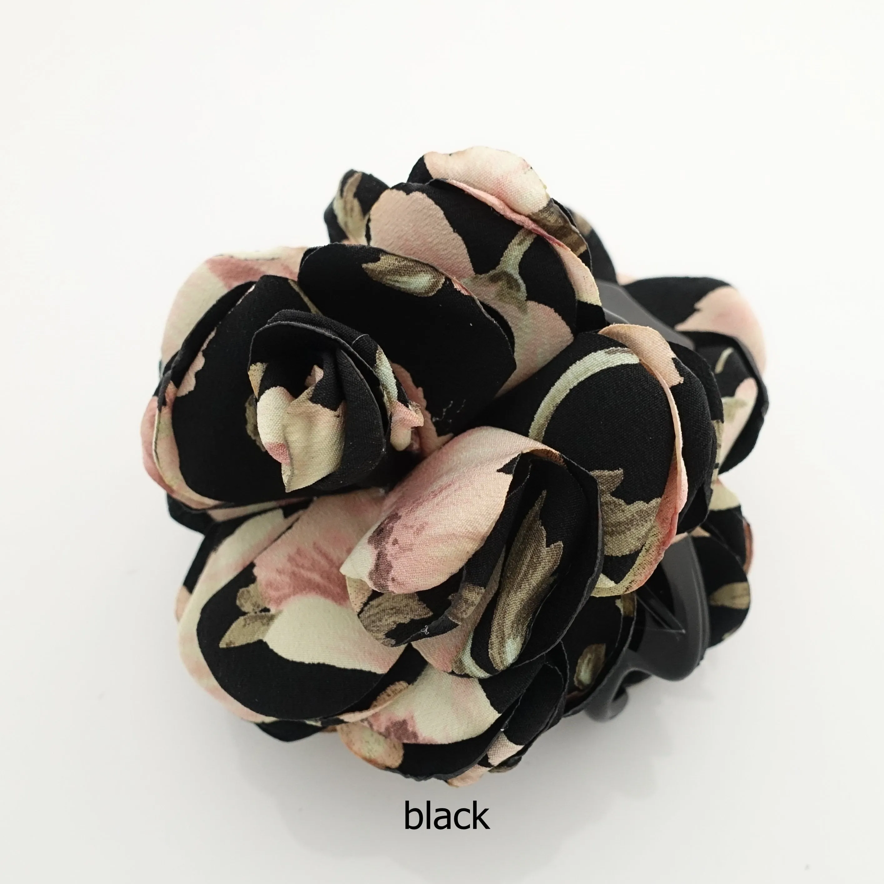 multi color tone flower hair claw leaf print petal flower hair jaw claw for women