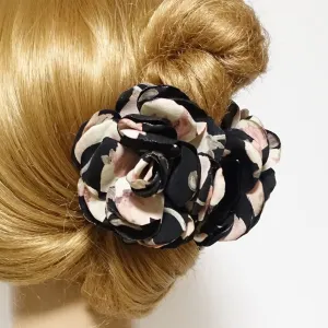 multi color tone flower hair claw leaf print petal flower hair jaw claw for women