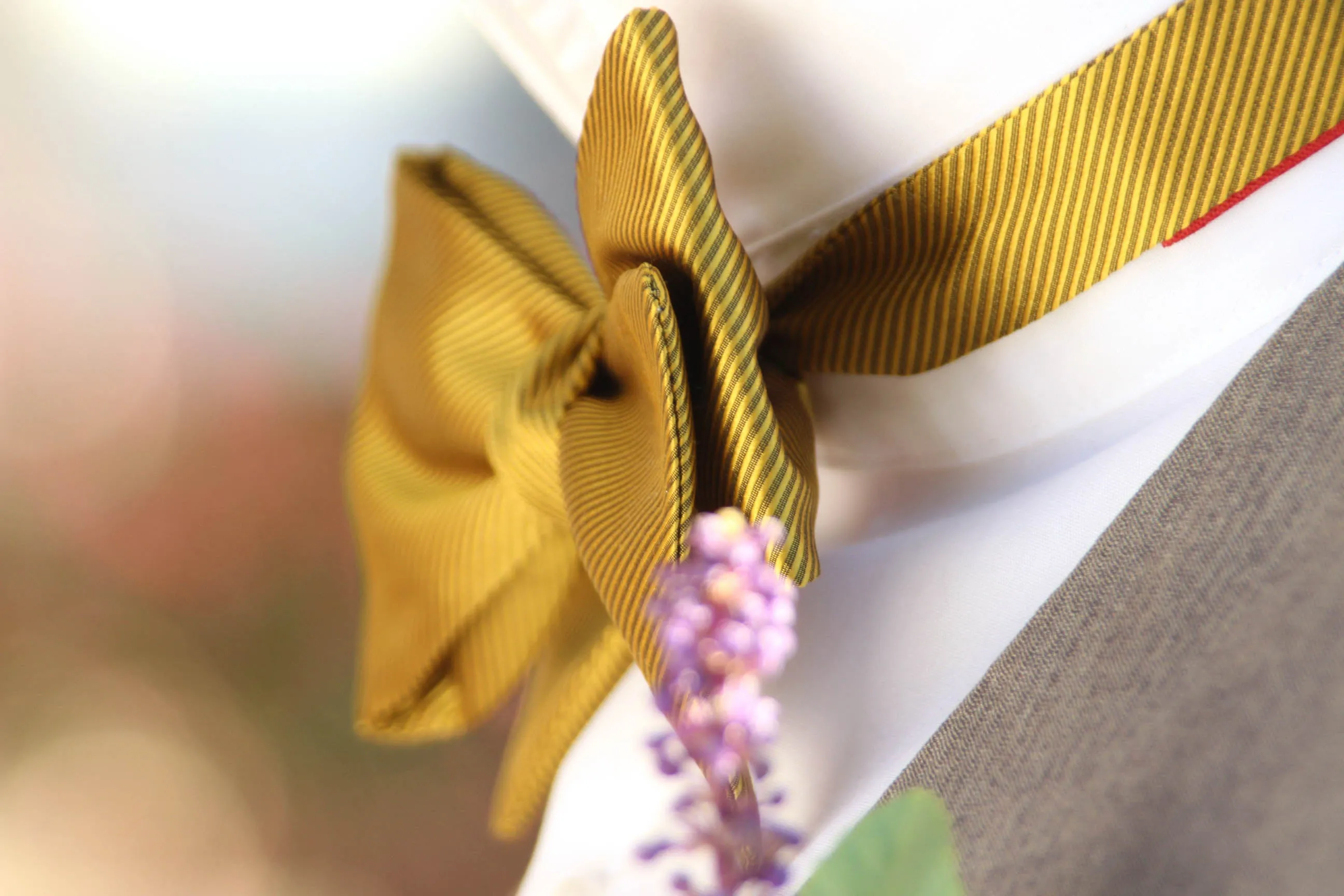 Mustard Solid Self-Tied Bow Tie