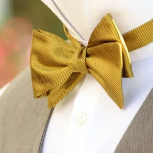 Mustard Solid Self-Tied Bow Tie