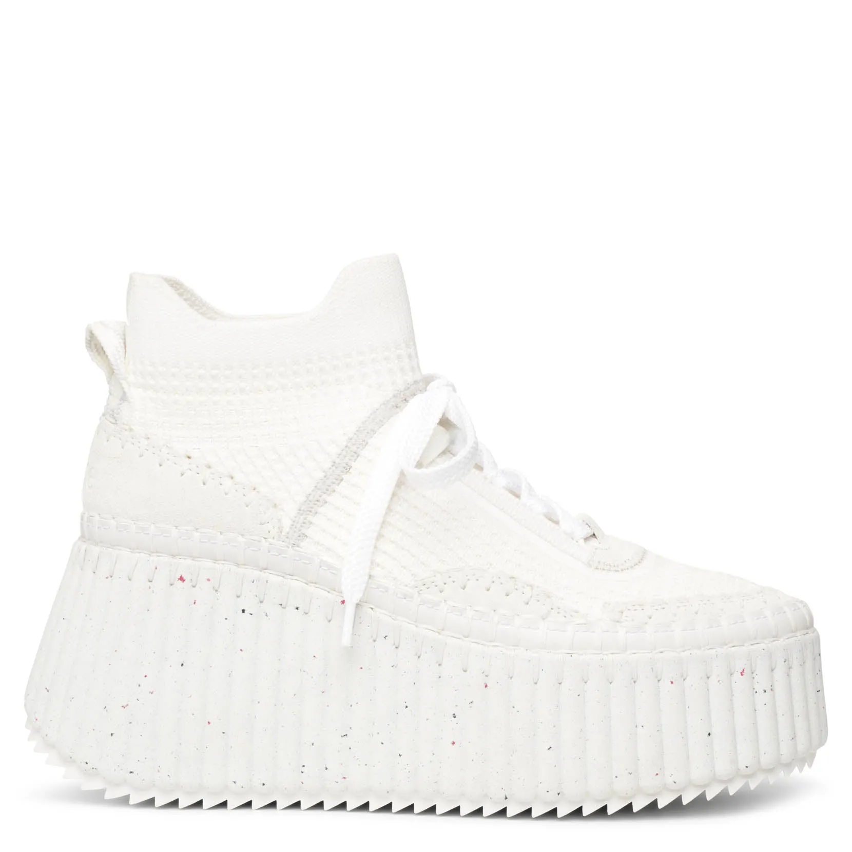 Nama platform white mesh sneakers
