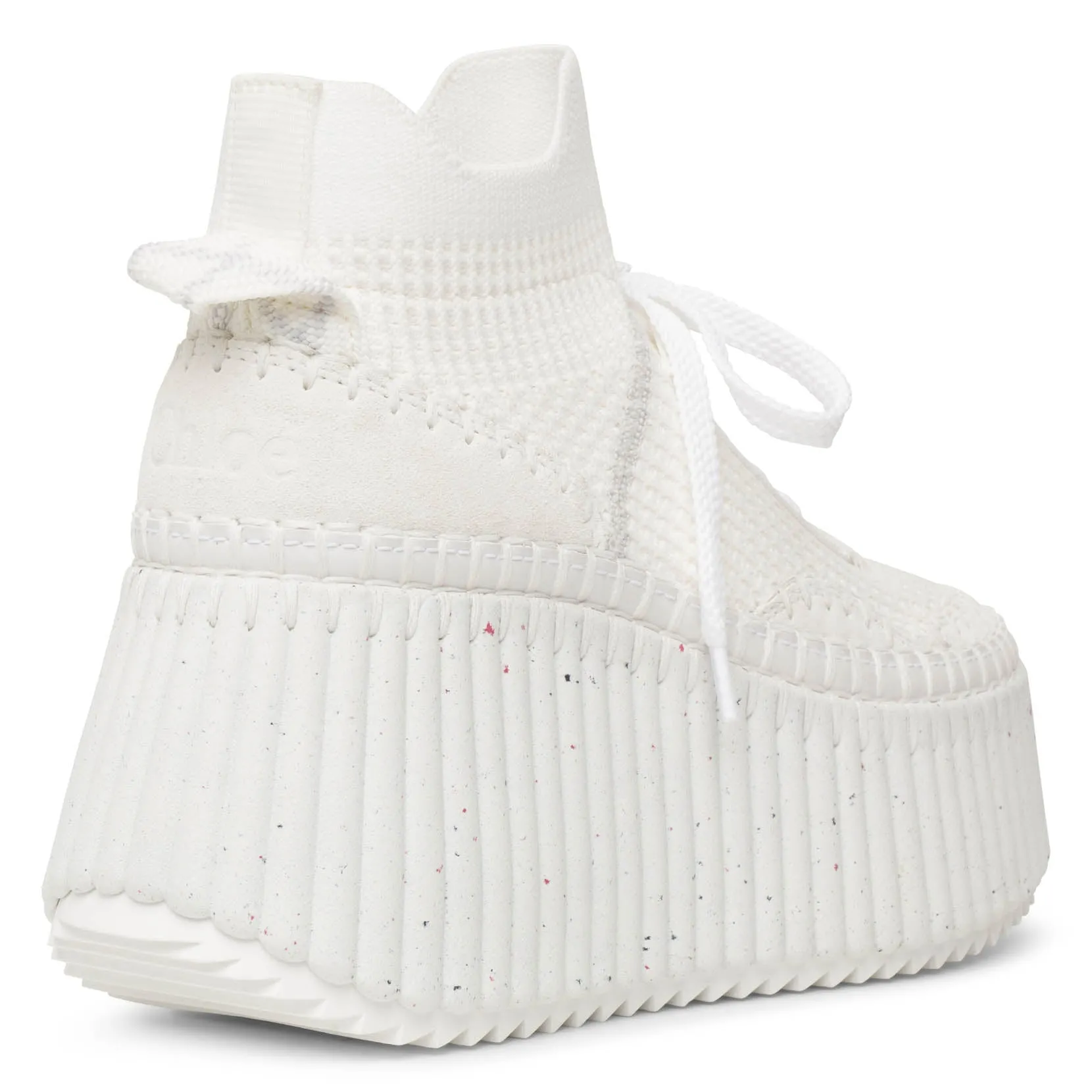 Nama platform white mesh sneakers
