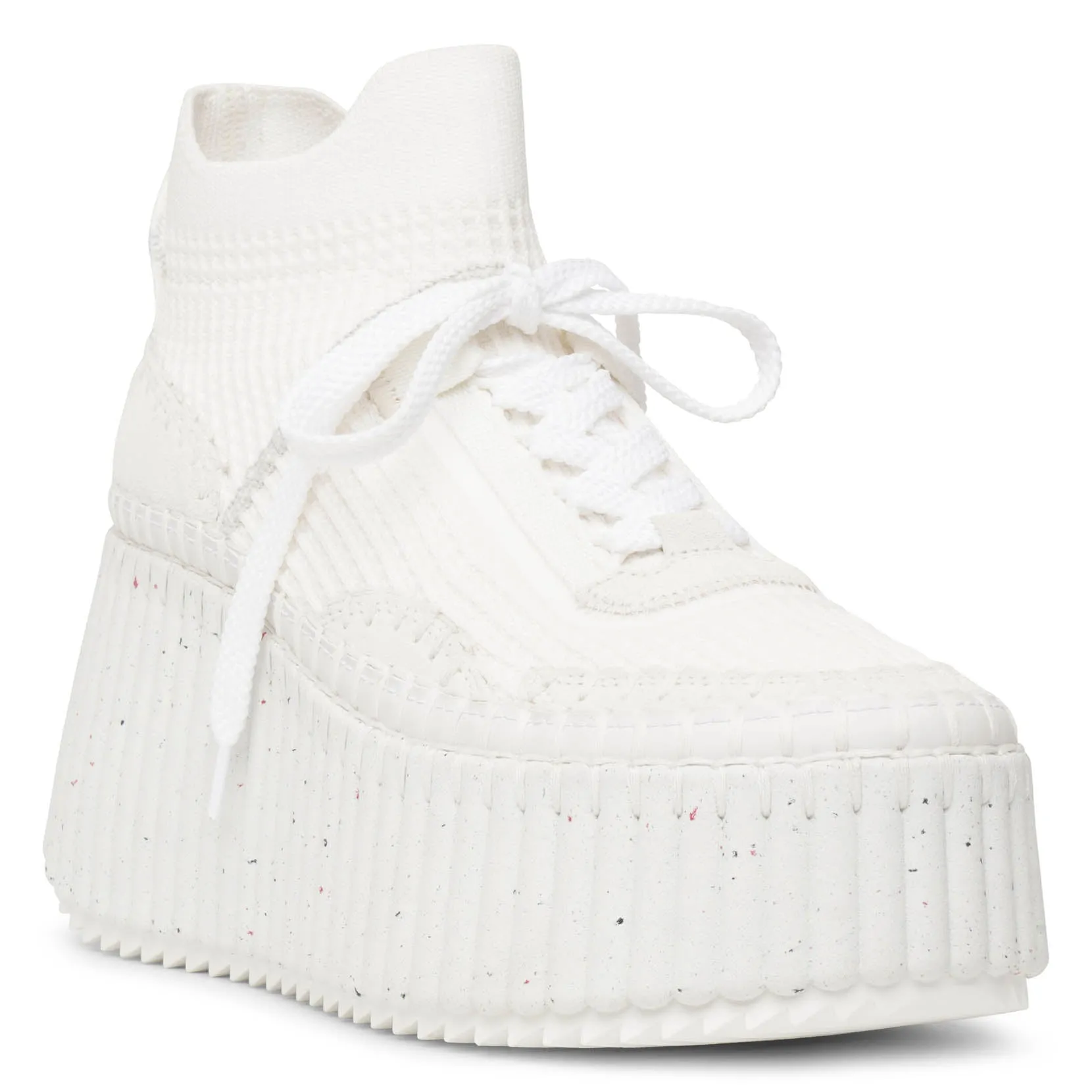 Nama platform white mesh sneakers