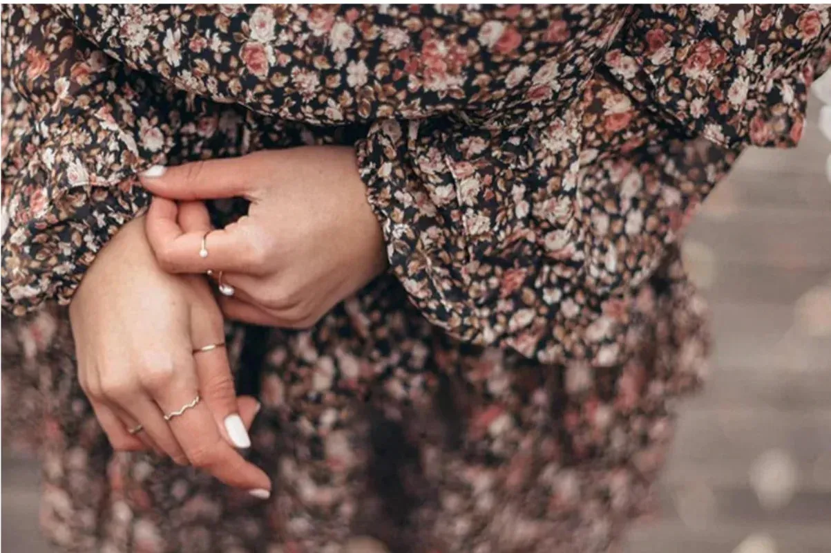 Naxi-Floral Print Crewneck Long Sleeve Dress for Women