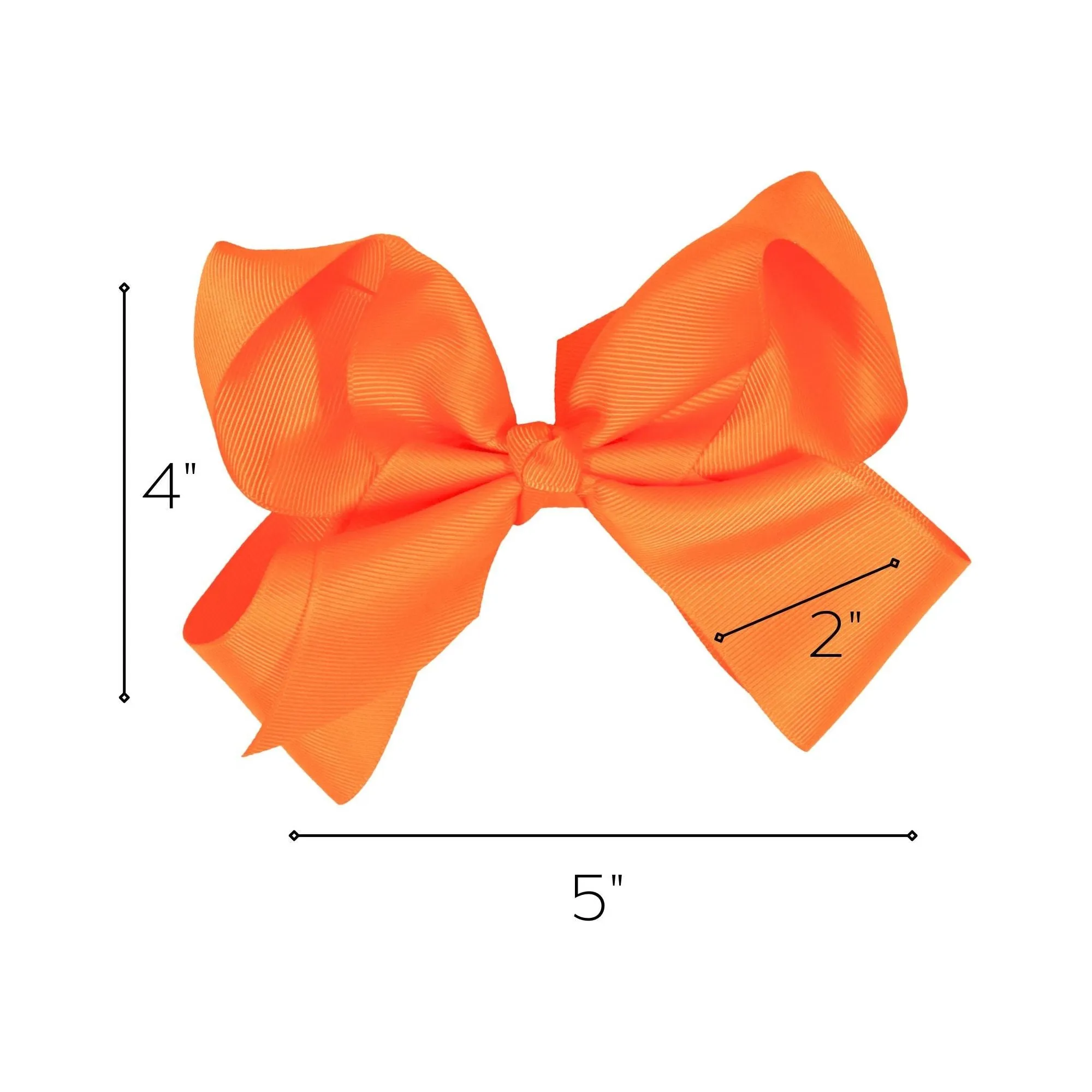 Neon Orange Classic Hair Bow