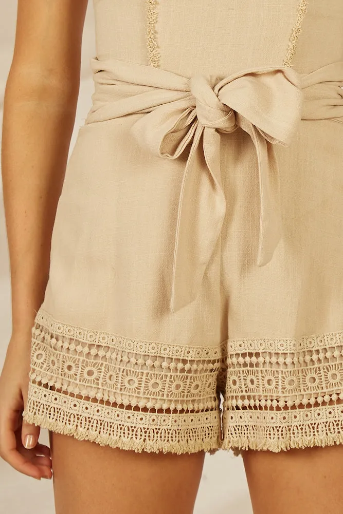 New Romantics Romper Beige