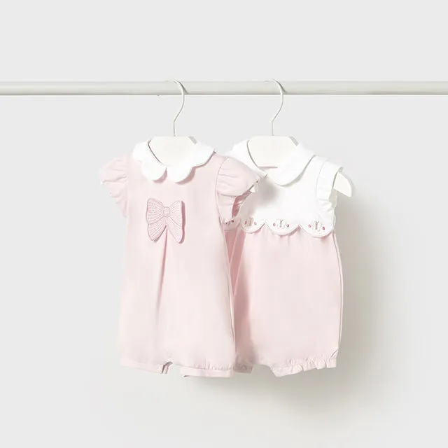 NEW SS25 Mayoral Baby Girls Twin Pack of Rompers 1752 Floral/57