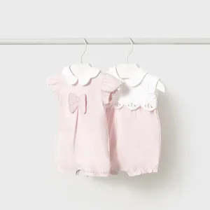 NEW SS25 Mayoral Baby Girls Twin Pack of Rompers 1752 Floral/57