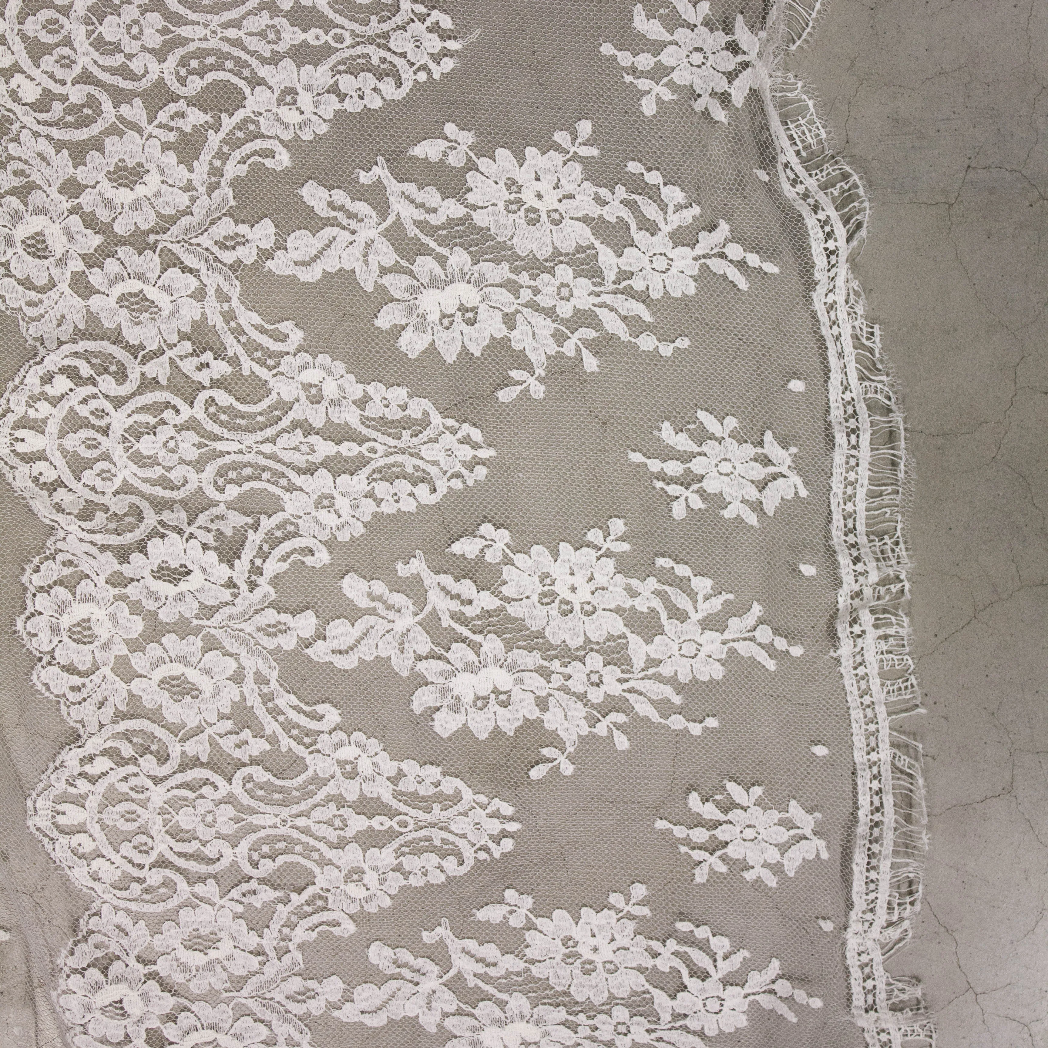 Nina Off White Floral PolyCotton Lace