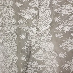 Nina Off White Floral PolyCotton Lace