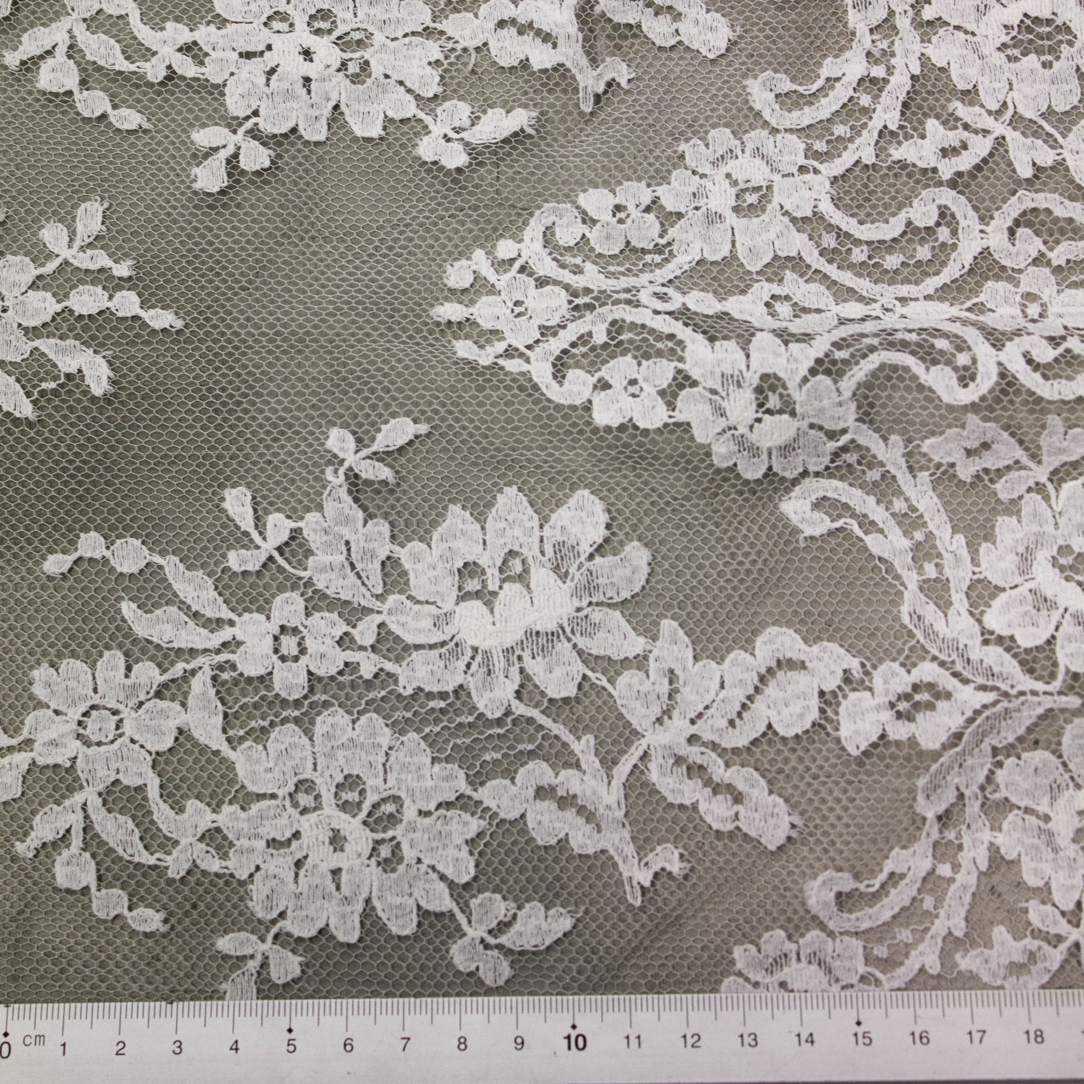Nina Off White Floral PolyCotton Lace