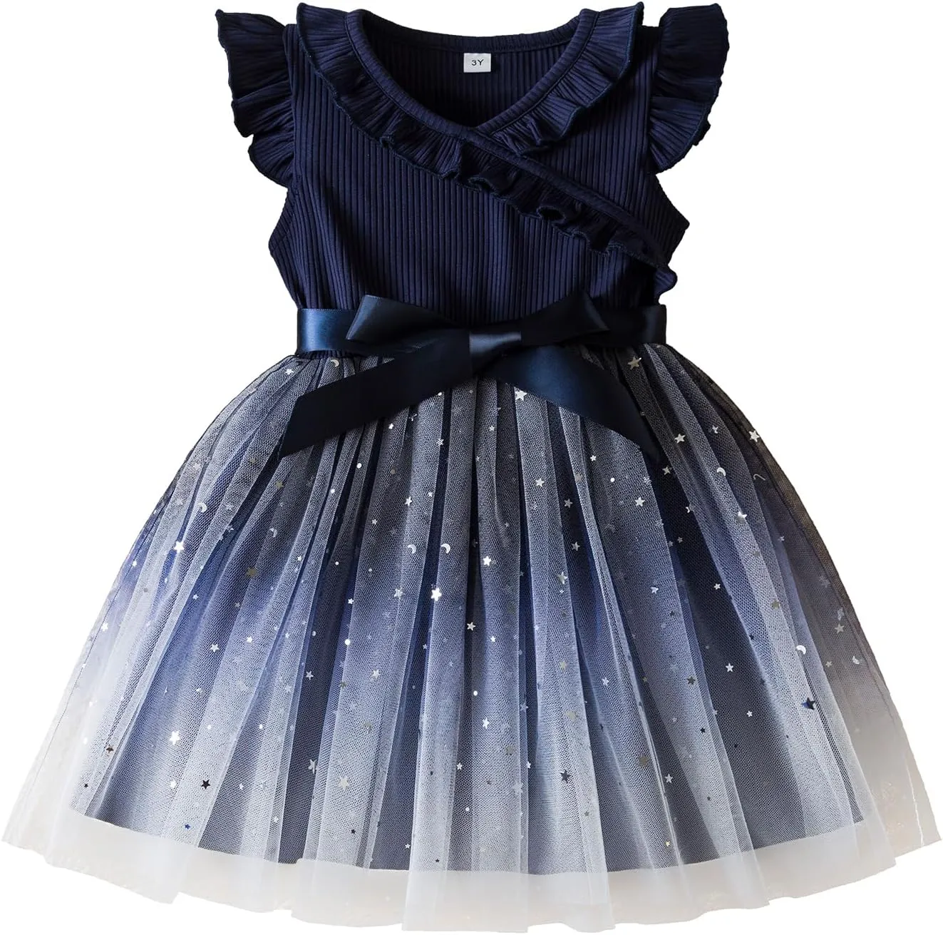 NNJXD Little Girl Tutu Dress Tulle Ruffles Flower Girls Wedding Party Dresses