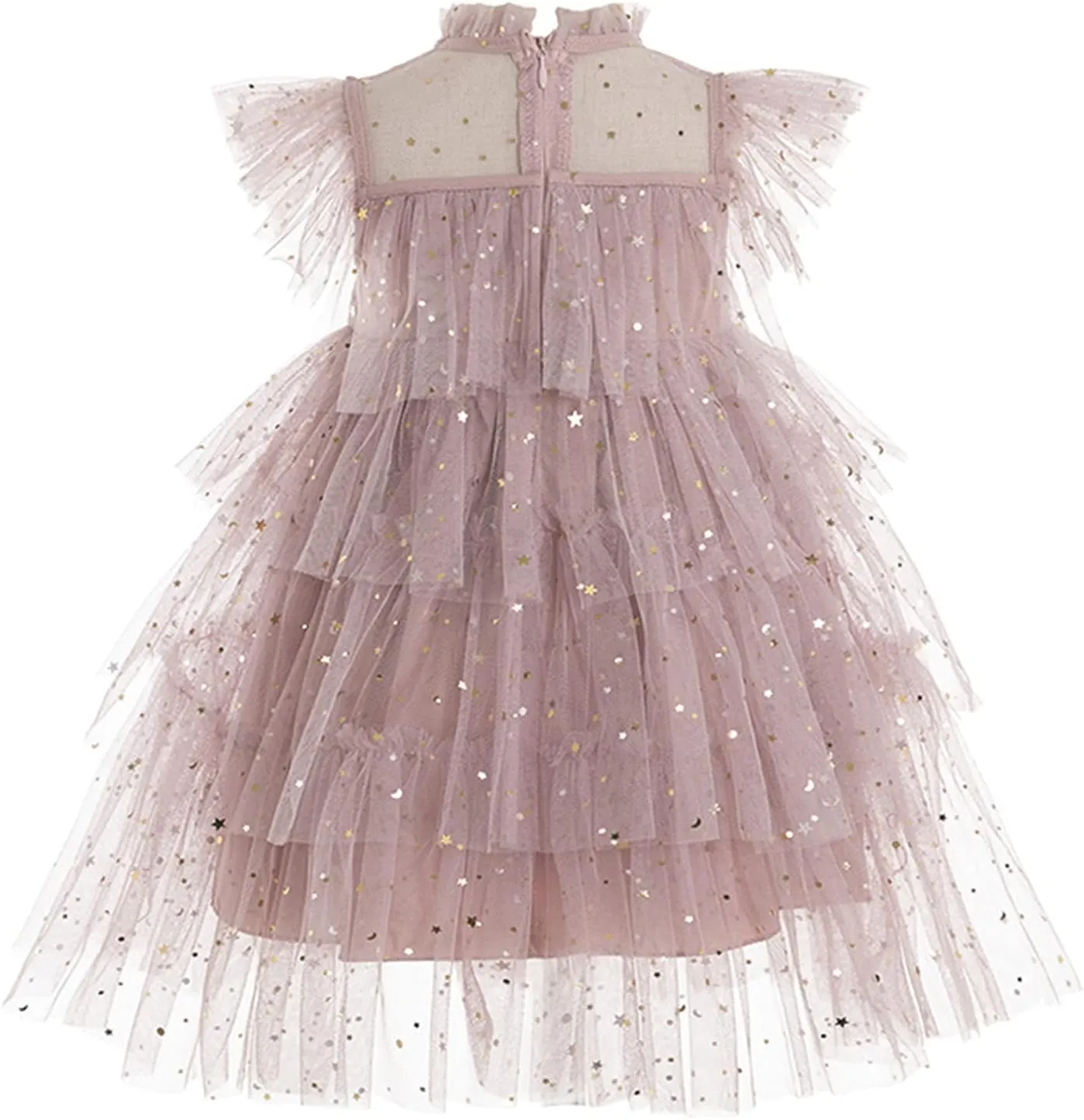 NNJXD Little Girl Tutu Dress Tulle Ruffles Flower Girls Wedding Party Dresses