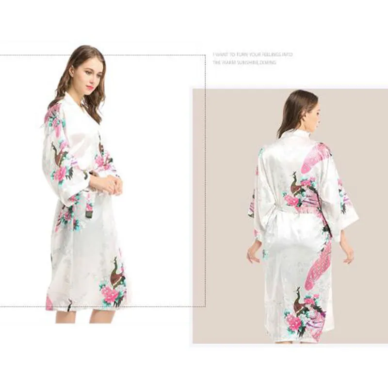 Nothing But Satin Pajama Peacock Robe