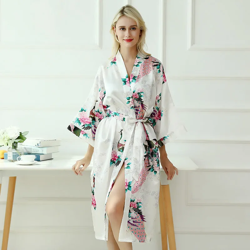 Nothing But Satin Pajama Peacock Robe