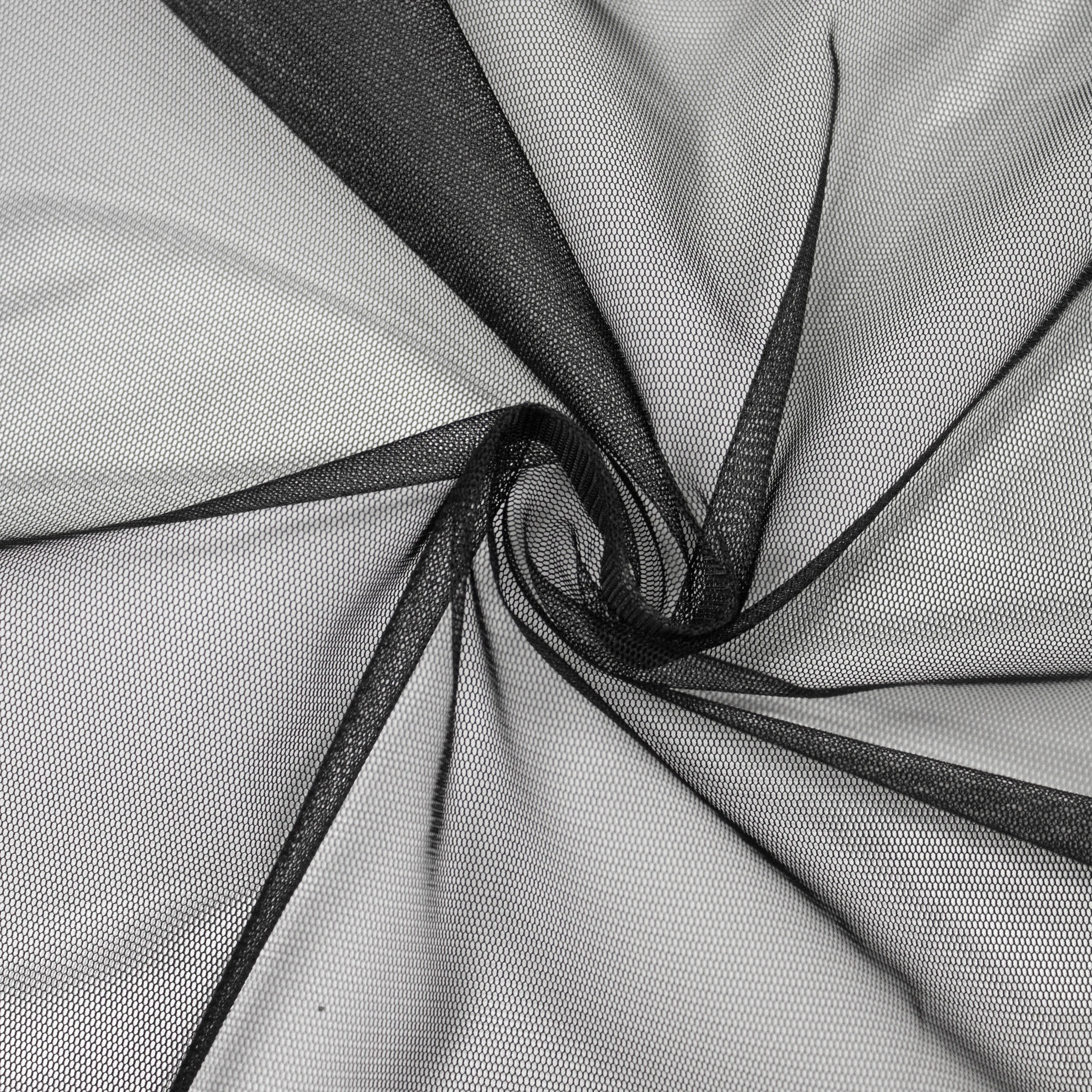 Obyn Black Polyester Tulle Stretch