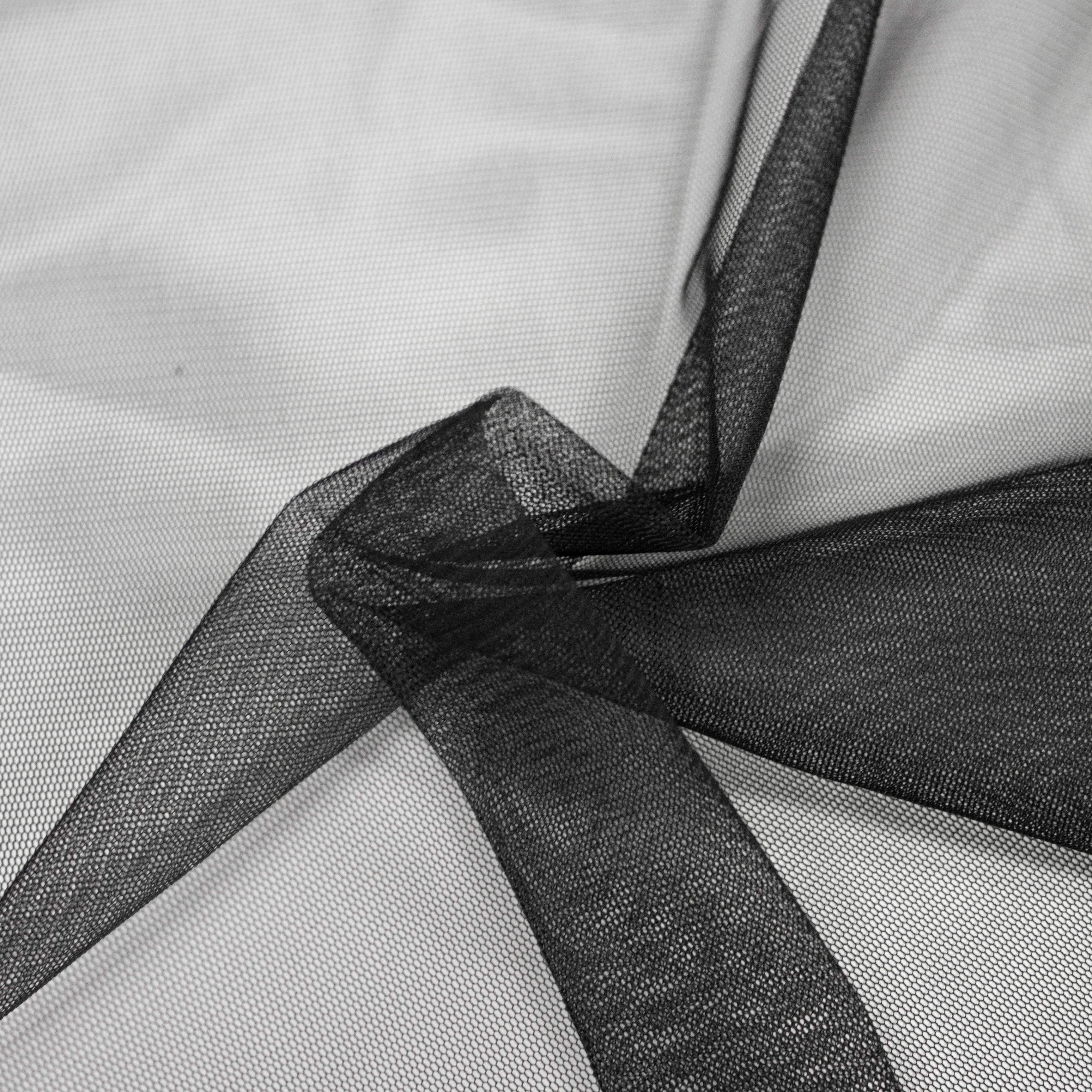 Obyn Black Polyester Tulle Stretch