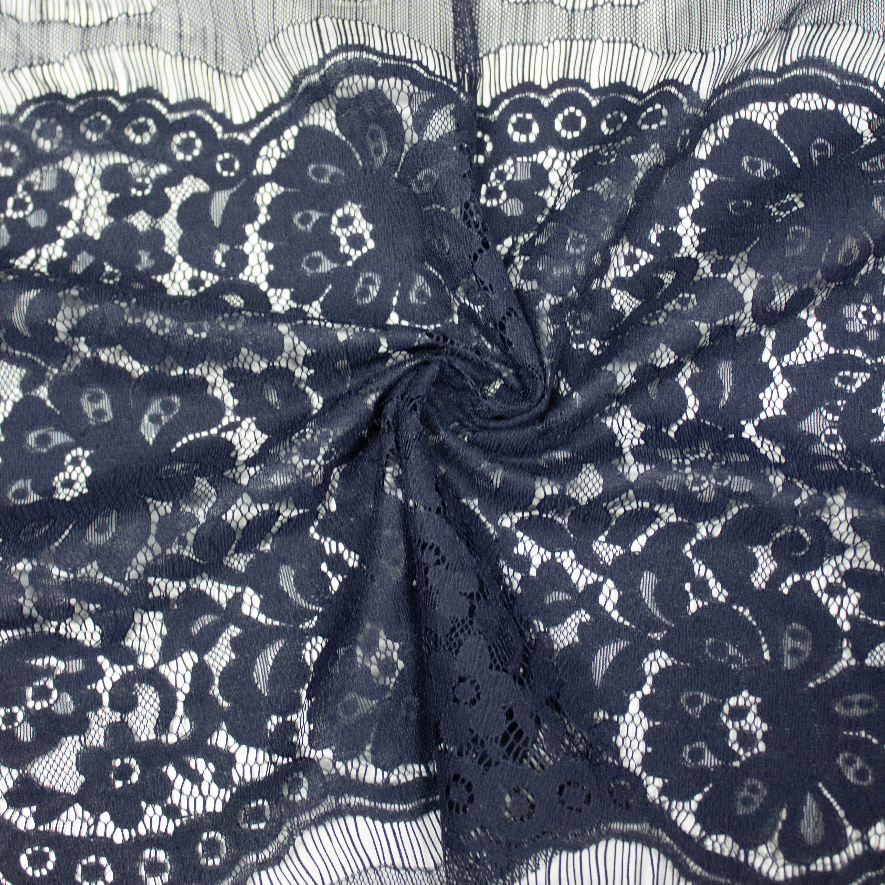Olan Blue Floral PolyCotton Lace