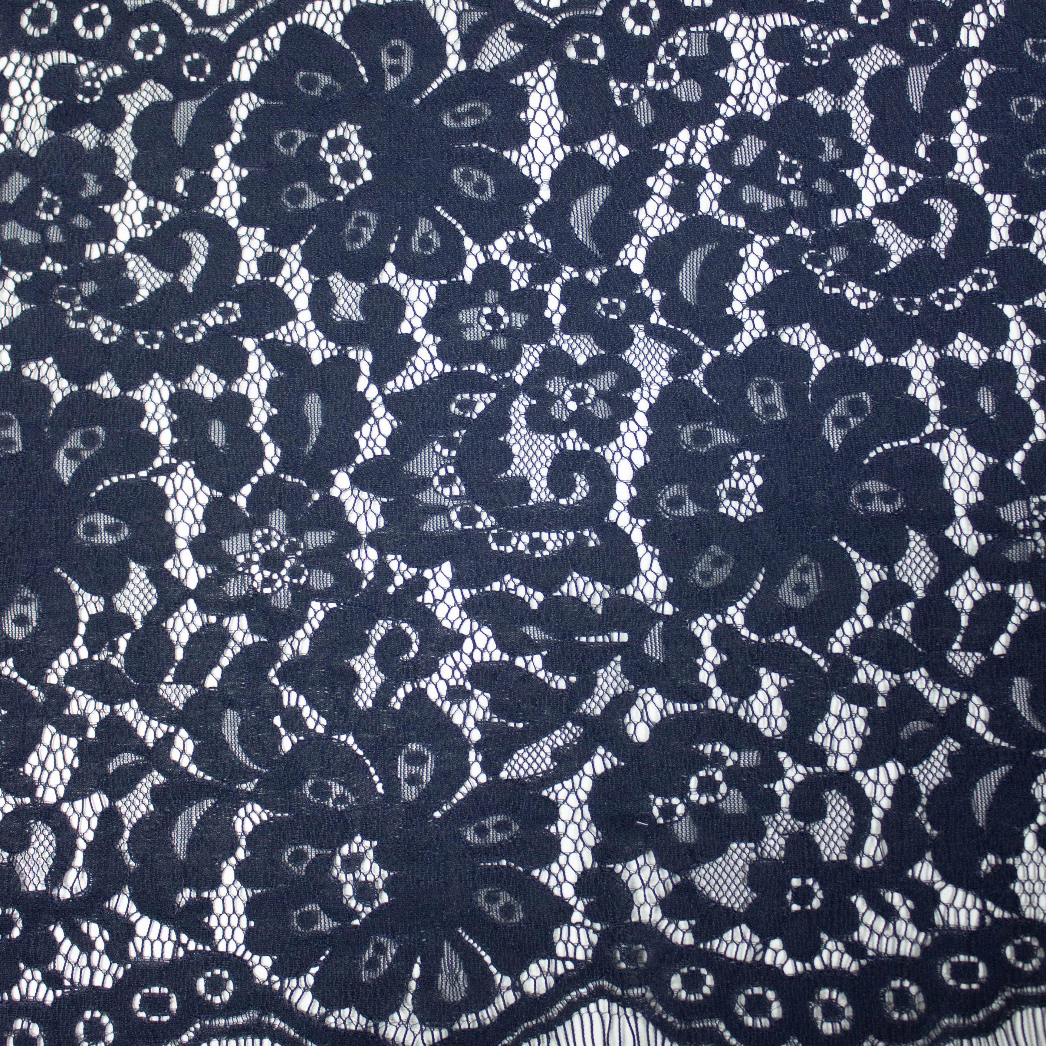 Olan Blue Floral PolyCotton Lace