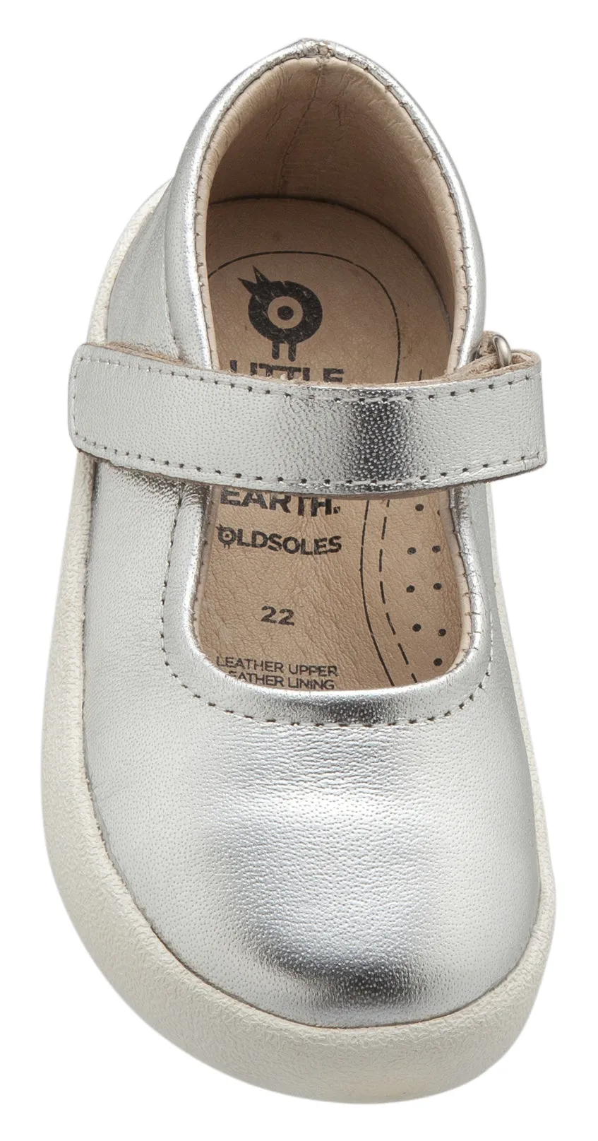 Old Soles Girl's Missy Shoe Leather Mary Jane Dress Shoes, Silver