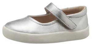 Old Soles Girl's Missy Shoe Leather Mary Jane Dress Shoes, Silver