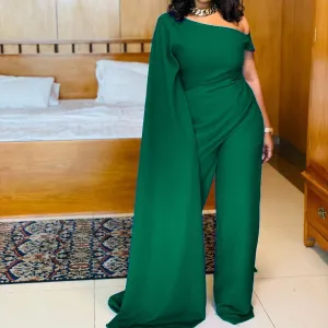 One Shoulder High Waisted Fashion Jumpsuit
