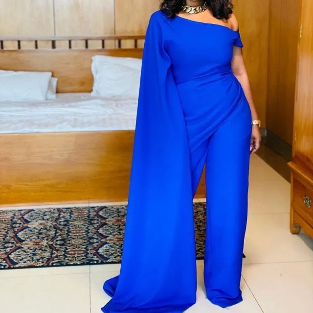 One Shoulder High Waisted Fashion Jumpsuit