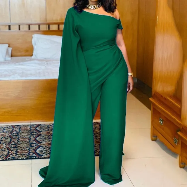 One Shoulder High Waisted Fashion Jumpsuit
