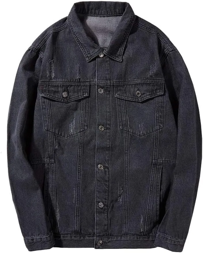 Only Faith Men's Trucker Cowboy Long Sleeve Denim Jackets Casual Jeans Coat
