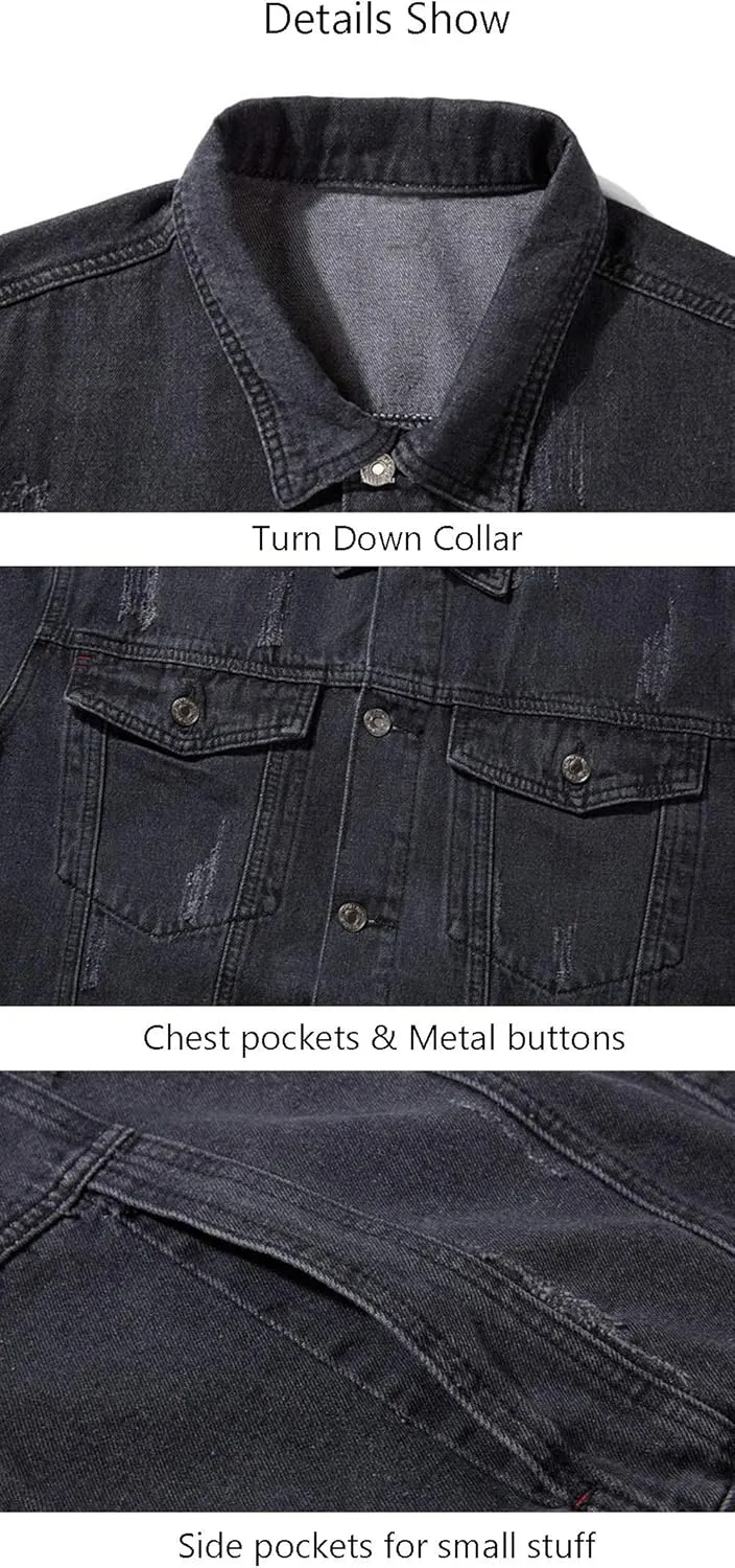 Only Faith Men's Trucker Cowboy Long Sleeve Denim Jackets Casual Jeans Coat